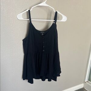 Torrid Black Buttoned Tank Top
